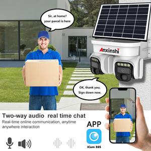 Kamera keamanan tenaga surya, kamera keamanan matahari luar ruangan lensa ganda tampilan 355 ° kekuatan Baterai untuk keamanan rumah Warna penglihatan malam - Product Image 5