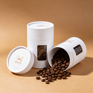 Multifunctional Cylindrical Cardboard Tube Visual Window Custom Made Box For Coffee Bean Brand Pack - Product Image 5
