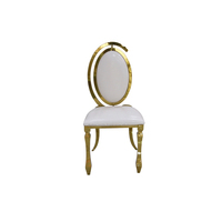Chaises de salle à manger de luxe en acier inoxydable doré, empilables, de haute qualité, pour Banquet et mariage Louis