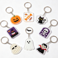 Porte-clés en acrylique Mummy Halloween, porte-clés mignons de dessin animé, cadeaux en gros