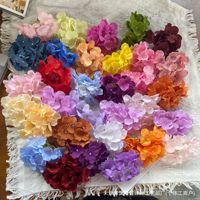 Têtes de fleurs d'hortensia artificielles en soie, réalistes, faites à la main, personnalisables, avec tiges, pour la décoration de la maison en Nouvel An