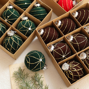 Bolas de Navidad de Plástico Flocado de 8CM, Juego de Bolas de Colores para Árbol de Navidad en Caja, Adornos Colgantes para Decoración Navideña - Product Image 2
