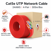 Cable de Red UTP CAT5e HT6104, Conductor de Cobre Puro Libre de Oxígeno de 0.5mm, Compatible con Alimentación POE, Gris, 305m por Caja