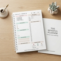 Carnet de planification quotidienne personnalisé A5, couverture rigide, agenda hebdomadaire, organisateur d'objectifs pour le bureau et les affaires