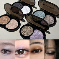 Palet Eyeshadow OEM Dua Warna Hasil Panggang, Shimmer Glitter Efek Berlian, Bubuk Halus, Tahan Lama, Tahan Air