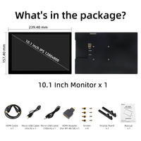 10.1 pouces 1280*800 IPS LCD écran tactile capacitif Module LCD avec étui pour Raspberry Pi ,Windows
