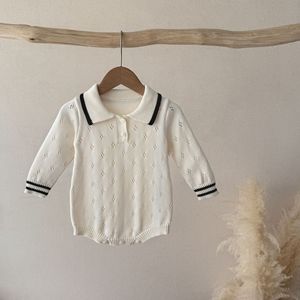 Fabricante personalizado de bodies de punto Pointelle para bebés, ropa para niñas, pelele, mono, lindo pelele de punto de manga larga - Product Image 3