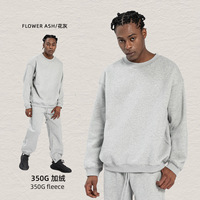 Ensemble survêtement homme personnalisé en molleton 350G, sweat-shirt à col rond et pantalon de jogging, style streetwear rétro, logo imprimé, OEM ODM, vente en gros