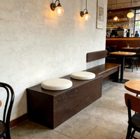 Combinaison table et chaise de style japonais en bois pour café, avec banquette en mousse haute densité durable, pour usage commercial, personnalisable