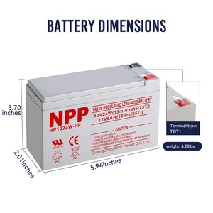 Batterie au plomb sans entretien à décharge rapide pour stockage d'énergie solaire 12V 24W UPS, livraison pour voiturettes de golf, outils électriques, éclairage 5 - Product Image 3