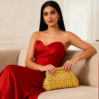 Pochette de Soirée Élégante Dorée de Luxe pour Femme – Nouveau Sac à Main Haut de Gamme pour Robe de Soirée, Fête et Mariage