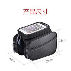 Bolsa para bicicleta, tubo superior del cuadro delantero, resistente al agua, con bolsillo para teléfono móvil, accesorio de ciclismo rojo y negro - Product Image 3