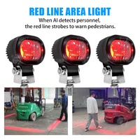 Kit de trabajo LED para evitar la zona roja de 360 °, cámara AI, luz láser anticolisión, sistema de seguridad de montacargas por voz