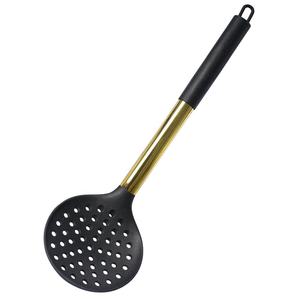 Gold Plated Handle Heat Resistant Non‑Stick <b>Silicone</b> Kitchen Utensils Set Cooking Tools with Gold Metal Storage Holder - Product Image 5