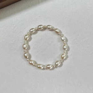 WENCHI Women's Elegant French Freshwater Pearl <b>Bracelet</b> & Bangle with Natural <b>Elastic</b> Rope 30g - Product Image 1