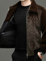 Veste en fausse fourrure pour homme, motif ondulé, chaude et épaisse, coupe-vent, pour l'hiver, vente en gros, OEM ODM