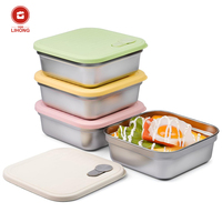 Boîtes à sandwich en acier inoxydable avec couvercles, réutilisables, boîte à lunch bento, passe au lave-vaisselle, étanches, préparation des repas, stockage des aliments
