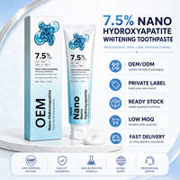 Dentifrice blanchissant sans fluorure personnalisé en usine, OEM, avec 7,5 % d'hydroxyapatite, protège l'émail, répare les dents