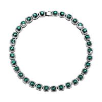 Collier chaîne cubaine en alliage de sucre avec pendentif en diamant de verre émeraude NL2068, diamant carré de 12 mm, pour femmes et hommes, bracelet vert
