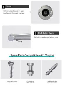 CPONZ CP-SG25L Manipolo Chirurgico per Impianti Dentali con Raffreddamento Esterno Elettrico 1:1 a Trasmissione Diretta Sistema di Pulizia della Testina CE - Product Image 4