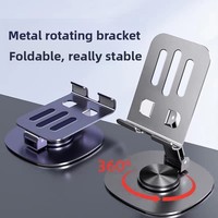 Support de téléphone pliant rotatif à 360 degrés en alliage d'aluminium étanche Support de téléphone universel en métal pour lit de tablette de bureau