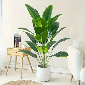 Plantas Artificiales de PVC de 18 Hojas, Palmeras de Plátano de Viajero de 80 cm, Plantas Artificiales Decorativas para Interiores, Decoración de Hogar, Hotel y Jardín - Product Image 2