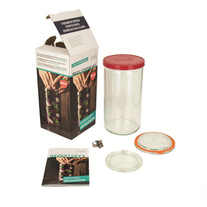 Kit de démarrage pour la fermentation Weck, pot en verre de 1590 ml avec couvercles et livre de recettes pour la mise en conserve et la préparation de conserves - Product Image 2