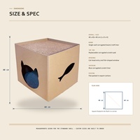 Griffoir pliable en carton ondulé écologique OEM pour chat, facile à assembler, 40 cm, jouet d'intérieur pour animaux de compagnie