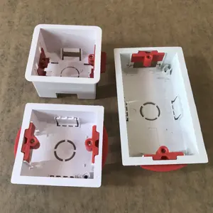 Caja de imagen de interruptor de alimentación impermeable de unión de plástico que cubre interruptores eléctricos control knockout caja de interruptor de montaje empotrado