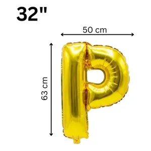 ลูกโป่งโลหะรูปตัวอักษร P สีโรสโกลด์ ตกแต่งอย่างหรูหรา - Product Image 2