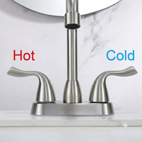 Robinet de baignoire Health UPC 4 pouces, robinet de qualité supérieure à col de cygne en chrome et acier inoxydable, robinets modernes à deux poignées, 2 trous pour salle de bain