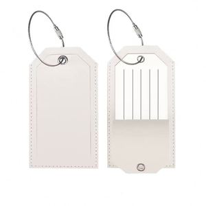 PU Luggage <b>Tag</b> with <b>Name</b>-Travel Luggage <b>Tag</b> Personalized Solid Color Card Holder - Product Image 3