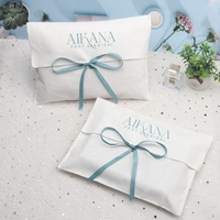 Enveloppe en sergé de coton blanc réutilisable de haute qualité sac à poussière pour portefeuille ceinture logo personnalisé imprimé pochette d'emballage de vêtements cadeau en coton