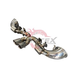 Vortex Mirror Polished Stainless Steel Valved Catback <b>Exhaust</b> For Porsche 911 992 GT3 4.0L High Rev N/A Track Racing Muffler - Product Image 4