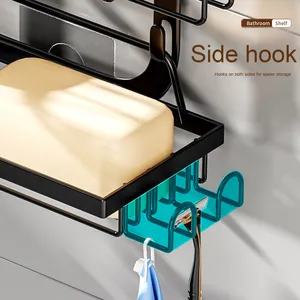 Étagère d'angle murale moderne de luxe en acier inoxydable sans perçage <span class=keywords><strong>pour</strong></span> salle de bain, rangement <span class=keywords><strong>pour</strong></span> hôtel, toilettes et douche - Product Image 4
