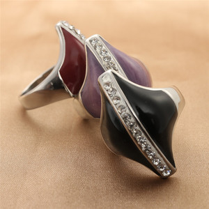 Anillo Geométrico Multicolor de Acero de Titanio con Incrustaciones, Estilo Retro Punk, Joyería Unisex para Fiestas 290132 - Product Image 1