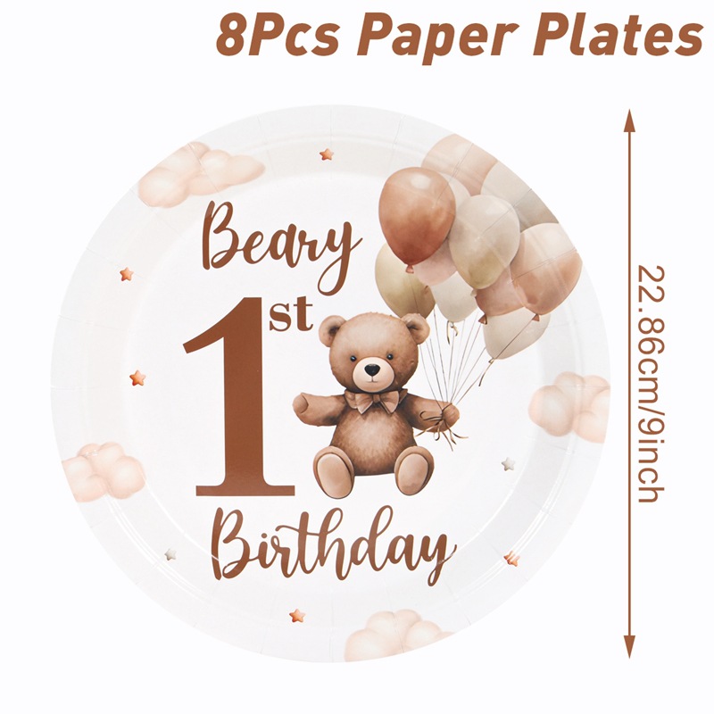 Assiettes en carton marron-8pcs 9 pouces