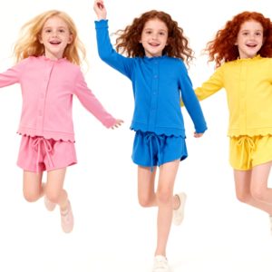 Ensemble <span class=keywords><strong>de</strong></span> yoga pour filles, couleur unie, confortable, veste à fermeture éclair à manches longues avec short <span class=keywords><strong>de</strong></span> <span class=keywords><strong>sport</strong></span> respirant, vêtements <span class=keywords><strong>de</strong></span> <span class=keywords><strong>sport</strong></span> pour enfants, fitness - Product Image 1