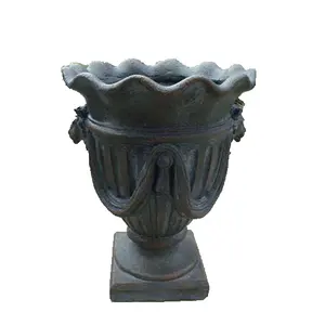 Design unico in resina di fioriera a bocca ondulata, decorazione per interni in vaso da giardino