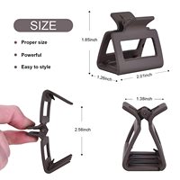 Wowei carré antidérapant mat grand petit neutre forte tenue Rectangle pinces à cheveux pince à mâchoire ensemble pour cheveux épais et fins