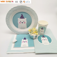 Assiettes en papier personnalisées écologiques, fournitures de fête, service de vaisselle jetable, assiettes carrées en papier compostables