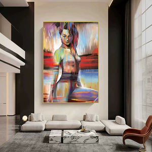Pintura al Óleo Abstracta de Mujer Desnuda Nórdica Pintada a Mano sobre Lienzo, Arte de Pared Moderno para Sala de Estar, Decoración Única, Póster de Mujer Sexy Horizonte - Product Image 2