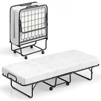 Lit pliant avec matelas, cadre en métal robuste, lit simple portable, vente chaude