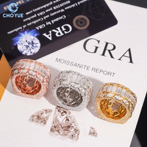Sparking New Design <b>Men</b> Jewelry 925 Sterling Silver VVS Moissanite Diamond Hip Hop <b>Men</b> <b>Ring</b> Iced Out Finger <b>Ring</b> Moissanite <b>Ring</b> - Product Image 2