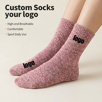 Coloré hiver alpaga logo chaussettes équipage chaud femmes chaussettes personnalisé laine mérinos Thermo chaussettes quotidiennes