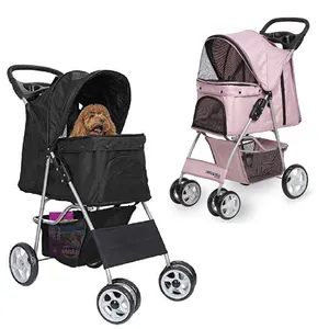 Pet Gear Travel Lite Plus Kinderwagen, kompakt, einfach zu falten, keine Montage erforderlich, große Räder für Katzen und Hunde bis zu 15 Pfund