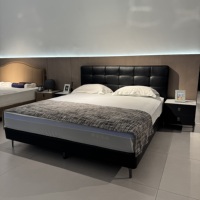 Lit moderne superposé en silicone écologique, avec rangement intégré, en métal, à hauteur variable, à texture tridimensionnelle robuste
