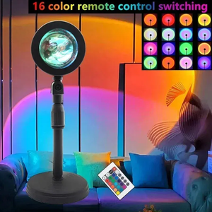 16 couleurs RGB <span class=keywords><strong>180</strong></span> °   Lampe de sol projecteur LED coucher de soleil rotatif, veilleuse, lumière <span class=keywords><strong>d</strong></span>'appoint pour photographie, <span class=keywords><strong>d</strong></span>écoration de chambre, de fête et de maison - Product Image 1
