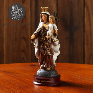 Estatua católica de Nuestra Señora del <span class=keywords><strong>Carmen</strong></span> de 5 pulgadas, escultura de resina decorativa, figura de Nuestra Señora del <span class=keywords><strong>Carmen</strong></span> EN LA Base, regalo religioso - Product Image 4