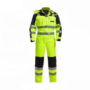 Outdoor Traffic Safety Waterproof Windproof Wear-resistant Cotton Coverall Reflective Warm Labor Protection Clothing